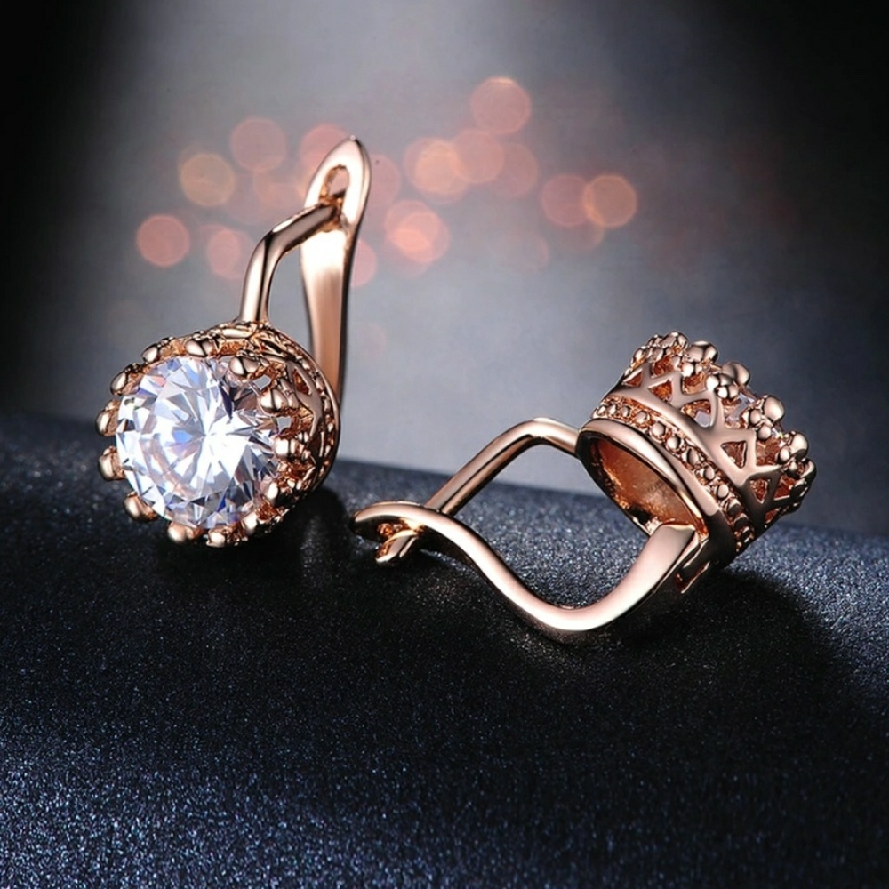 Crown Austrain Crystal Earrings - Picture 3 of 5